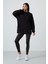 Oversize Kapüşonlu 2li Paket Siyah-Çağla Kadın Tunik Sweatshirt - 97163 2