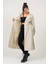 Kadın Kemerli Astarlı 120 cm Bundit Uzun Trençkot 8