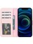 Apple iPhone 13 Pro Max Uyumlu Deri Cüzdanlı Kılıf Nu2 Pembe 2