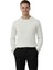 Erkek Beyaz Rahat Kalıp Çizgi Dokulu Triko Kazak – Şık & Modern Tasarım 2605432 5