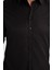 Slim Fit Uzun Kollu Kolay Ütü Teri Emen Nefes Alan Doku Kravatlık Dört Mevsim Siyah Erkek Gömlek 3