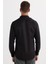 Slim Fit Uzun Kollu Kolay Ütü Teri Emen Nefes Alan Doku Kravatlık Dört Mevsim Siyah Erkek Gömlek 6