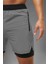 2 Li Paket Gym ve Fitness Erkek Astarlı Taytlı Şort Gizli Cep Detaylı Düz Desen 9