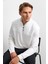 Beyaz Regular Fit Dik Yaka Fermuarlı Sweatshirt 1