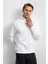 Beyaz Regular Fit Dik Yaka Fermuarlı Sweatshirt 5