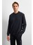 Siyah Regular Fit Bisiklet Yaka Sweatshirt 2