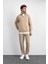 Bej Regular Fit Dik Yaka Yarım Fermuarlı Sweatshirt 4
