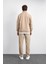 Bej Regular Fit Dik Yaka Yarım Fermuarlı Sweatshirt 5