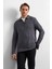 Antrasit Regular Fit Yarım Fermuarlı Sweatshirt 2