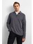 Antrasit Regular Fit Yarım Fermuarlı Sweatshirt 3