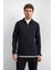 Siyah Regular Fit Gömlek Yaka Yarım Fermuarlı Sweatshirt 2