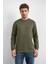 Haki Regular Fit Bisiklet Yaka Sweatshirt 3