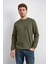 Haki Regular Fit Bisiklet Yaka Sweatshirt 4