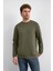 Haki Regular Fit Bisiklet Yaka Sweatshirt 6