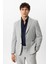Açık Gri Slim Fit Mono Yaka Yünlü Ceket 3