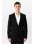 Siyah Slim Fit Mono Yaka %100 Pamuk Ceket 1
