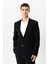 Siyah Slim Fit Mono Yaka %100 Pamuk Ceket 2