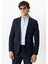 Lacivert Slim Fit Mono Yaka Ceket 1