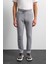 Gri Regular Fit Düz Paça Jogger Pantolon 4