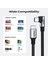 USB-C 100W 5A QC PD 90 Derece Örgülü Hızlı Şarj Kablosu, 1 Metre, Siyah, 70643 4