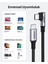USB-C 100W 5A QC PD 90 Derece Örgülü Hızlı Şarj Kablosu, 1 Metre, Siyah, 70643 9
