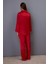 3926 Kırmızı Saten Pijama Takımı 3