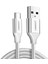 USB-C - USB-A 3A QC Örgülü Hızlı Şarj Kablosu, 2 m, Gümüş Beyazı, 60133 2