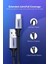 USB-C - USB-A 3A QC Örgülü Hızlı Şarj Kablosu, 2 m, Gümüş Beyazı, 60133 5