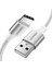 USB-C - USB-A 3A QC Örgülü Hızlı Şarj Kablosu, 2 m, Gümüş Beyazı, 60133 10