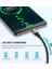 USB-C - USB-A 3A QC Örgülü Hızlı Şarj Kablosu, 1 m, Siyah, 60126 2