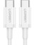USB-C 60W 3A QC PD Hızlı Şarj Kablosu, 1 m, Beyaz, 60520 2