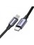 USB-C - Lightning 3A PD MFi Sertifikalı Örgülü Hızlı Şarj Kablosu, 2 m, Siyah, 60761 7