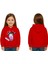 Unisex Baskılı Çocuk Swaetshirt Kapüşonlu 3 Iplik Şardonlu Kuromi Baskılı 1