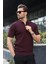 Bordo Yarım Fermuarlı Polo Yaka Erkek Kazak E7458 2