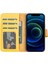 Apple iPhone 13 Mini Uyumlu Deri Cüzdanlı Kılıf FL12 Sarı 2