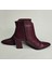 Kadın Hakiki Deri Lastik Detaylı Bordo Topuklu Bot 3