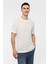 Beyaz Regular Fit %100 Pamuk Bisiklet Yaka Tişört 3