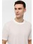 Beyaz Regular Fit %100 Pamuk Bisiklet Yaka Tişört 4