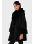 Via Dante Oversize Fit Şal Yaka Kürk Detaylı Astarlı Mont Bayan Mont 690852 2