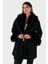 Via Dante Oversize Fit Şal Yaka Kürk Detaylı Astarlı Mont Bayan Mont 690852 4