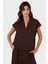 Via Dante Relaxed Fit V Yaka Kısa Kollu Bluz Bayan Bluz 268755088 1