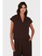 Via Dante Relaxed Fit V Yaka Kısa Kollu Bluz Bayan Bluz 268755088 4
