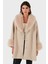 Via Dante Oversize Fit Şal Yaka Kürk Detaylı Astarlı Mont Bayan Mont 690852 2