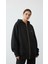 Kadın Şardonlu Üç Ip Kapşonlu Fermuarlı Emma Sweatshirt Siyah 1