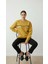 Kadın Baskılı Şardonlu Üç Ip Şevval Sweatshirt Sarı 1