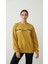 Kadın Baskılı Şardonlu Üç Ip Şevval Sweatshirt Sarı 2