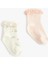 Pamuklu Çiçekli Dantel Detaylı 2'li Soket Çorap Seti 1