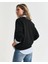 Kadın Siyah Relaxed Fit Bisiklet Yaka Sweatshirt 4201414.5 2