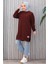 Armalı Yırtmaç Detay Tunik 1657 - Bordo 1