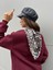 Kadın Bordo Leopar Şal Detaylı Oversize Sweatshirts 30096 3